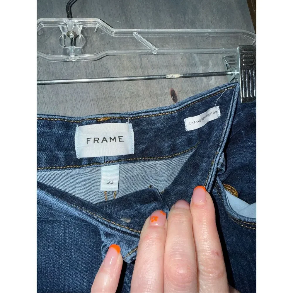 FRAME Le Pixie Super High Flare Women’s Size 33 - Picture 4 of 6
